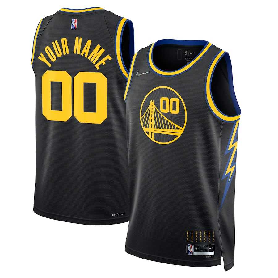 Men & Youth Customized Golden State Warriors Nike Black 2021-22 Swingman Jersey - City Edition->customized nba jersey->Custom Jersey